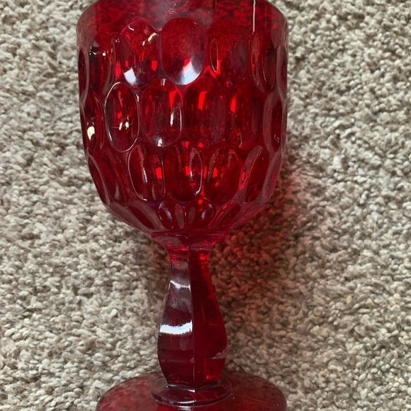 Vintage Fenton Ruby Thumbprint Water Goblet - Picture 1 of 5
